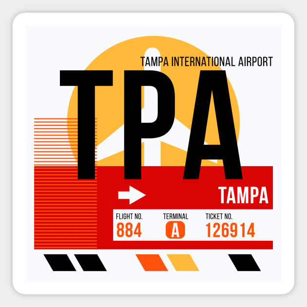 Tampa (TPA) Airport // Sunset Baggage Tag Magnet by Now Boarding